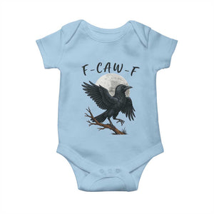 Funny Raven Bird Full Moon Art F Caw F Joke Baby Onesie TS12 Light Blue Print Your Wear