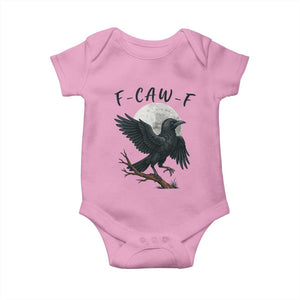 Funny Raven Bird Full Moon Art F Caw F Joke Baby Onesie TS12 Light Pink Print Your Wear
