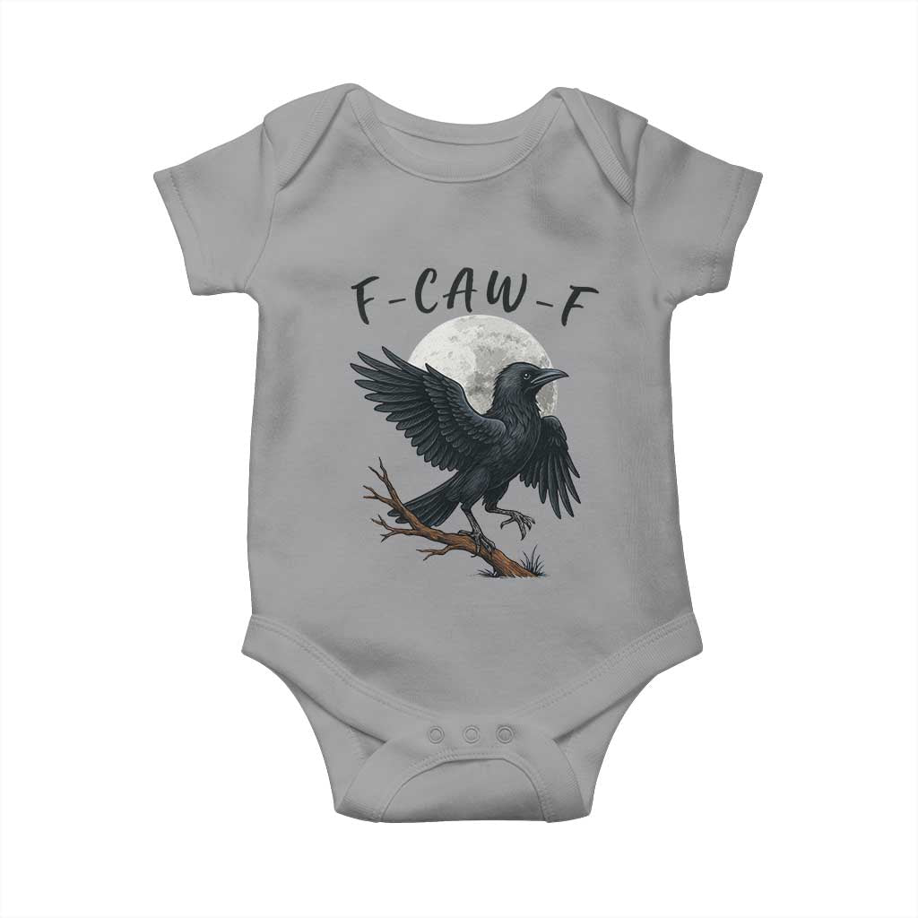 Funny Raven Bird Full Moon Art F Caw F Joke Baby Onesie TS12 Sport Gray Print Your Wear