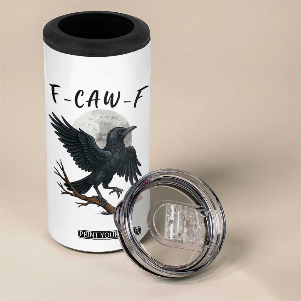 Funny Raven Bird Full Moon Art F Caw F Joke 4 in 1 Can Cooler Tumbler TS12 Print Your Wear