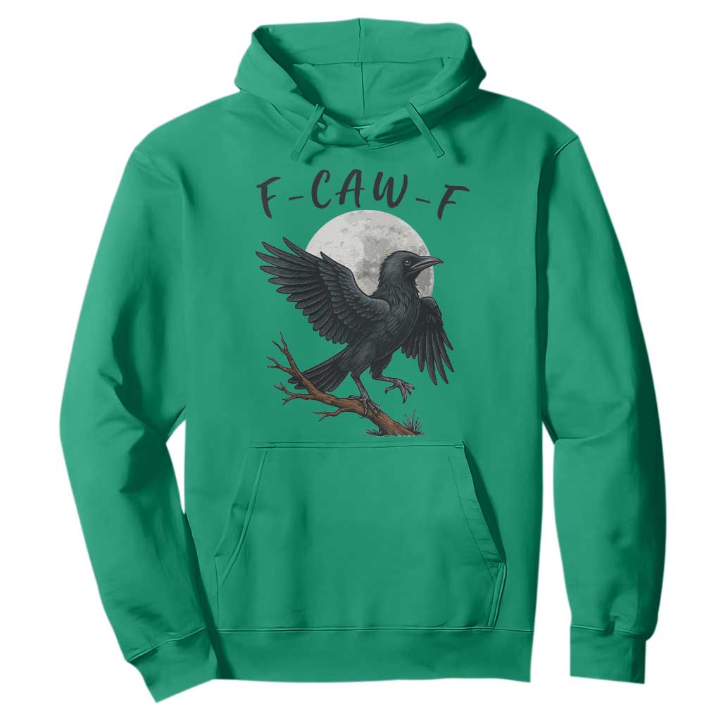 Funny Raven Bird Full Moon Art F Caw F Joke Hoodie TS12 Irish Green Print Your Wear