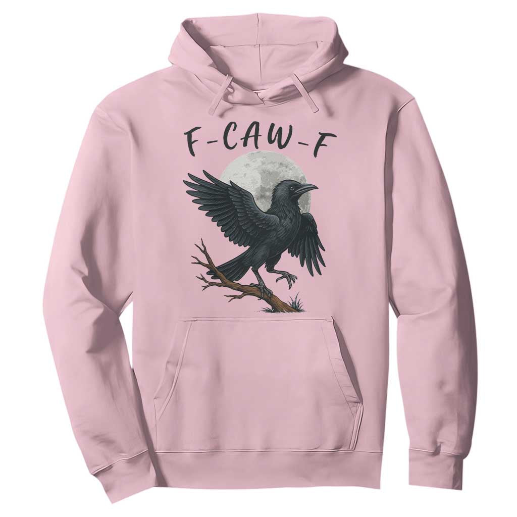 Funny Raven Bird Full Moon Art F Caw F Joke Hoodie TS12 Light Pink Print Your Wear