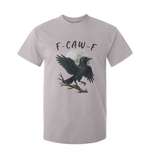Funny Raven Bird Full Moon Art F Caw F Joke T Shirt For Kid TS12 Ice Gray Print Your Wear