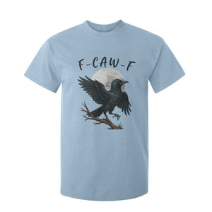 Funny Raven Bird Full Moon Art F Caw F Joke T Shirt For Kid TS12 Light Blue Print Your Wear