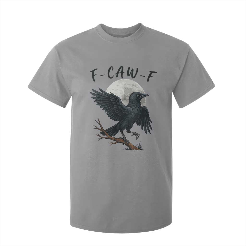 Funny Raven Bird Full Moon Art F Caw F Joke T Shirt For Kid TS12 Sport Gray Print Your Wear