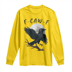 Funny Raven Bird Full Moon Art F Caw F Joke Long Sleeve Shirt TS12 Daisy Print Your Wear