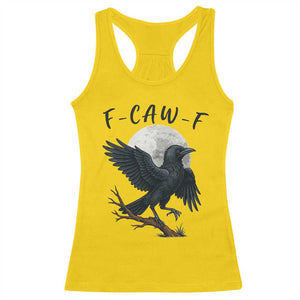 Funny Raven Bird Full Moon Art F Caw F Joke Racerback Tank Top TS12 Daisy Print Your Wear