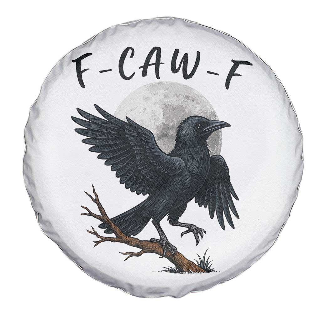 Funny Raven Bird Full Moon Art F Caw F Joke Spare Tire Cover TS12 Print Your Wear