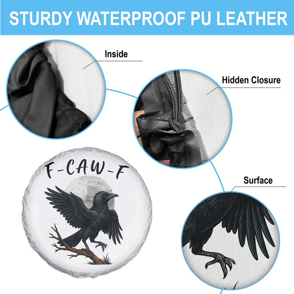 Funny Raven Bird Full Moon Art F Caw F Joke Spare Tire Cover TS12 Print Your Wear