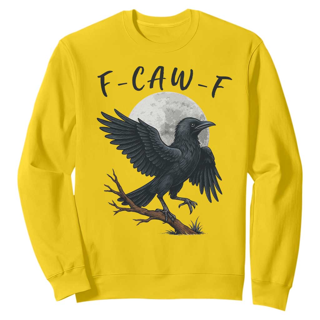 Funny Raven Bird Full Moon Art F Caw F Joke Sweatshirt TS12 Daisy Print Your Wear