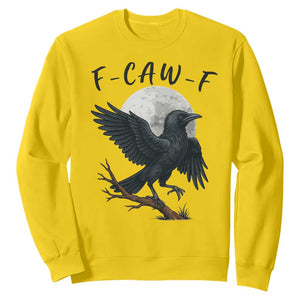 Funny Raven Bird Full Moon Art F Caw F Joke Sweatshirt TS12 Daisy Print Your Wear