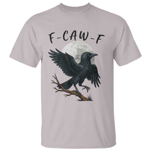 Funny Raven Bird Full Moon Art F Caw F Joke T Shirt TS12 Ice Gray Print Your Wear