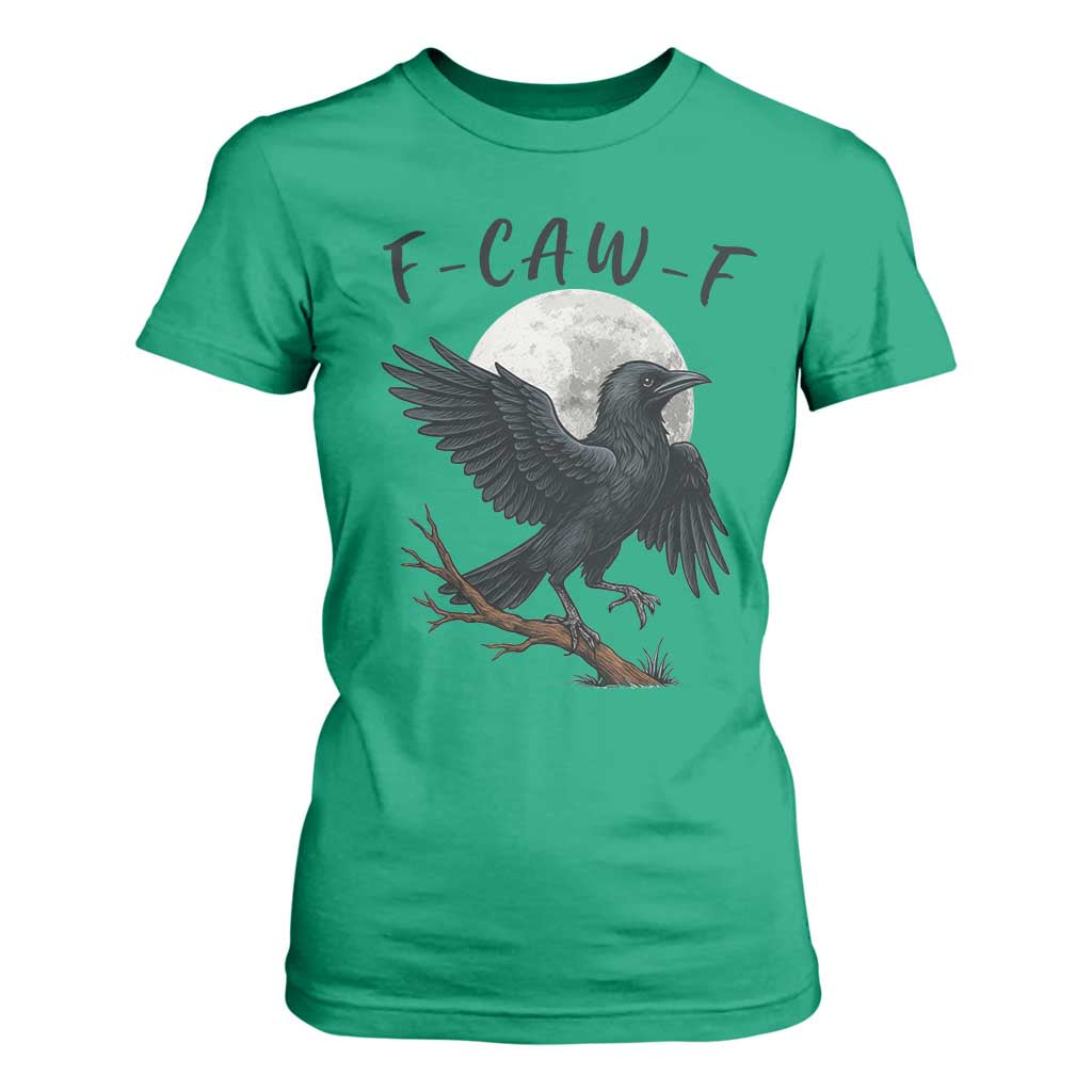 Funny Raven Bird Full Moon Art F Caw F Joke T Shirt For Women TS12 Irish Green Print Your Wear