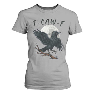 Funny Raven Bird Full Moon Art F Caw F Joke T Shirt For Women TS12 Sport Gray Print Your Wear