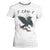 Funny Raven Bird Full Moon Art F Caw F Joke T Shirt For Women TS12 White Print Your Wear