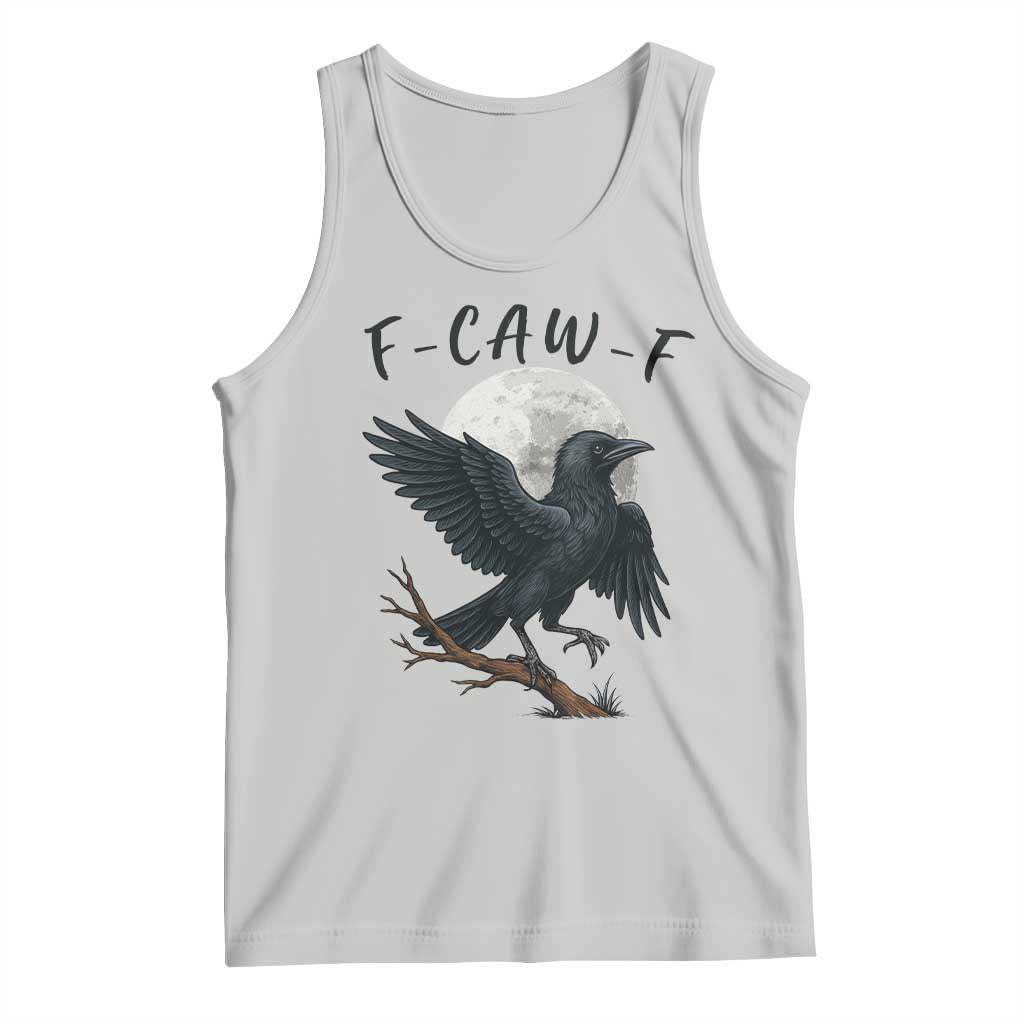 Funny Raven Bird Full Moon Art F Caw F Joke Tank Top TS12 Ash Print Your Wear