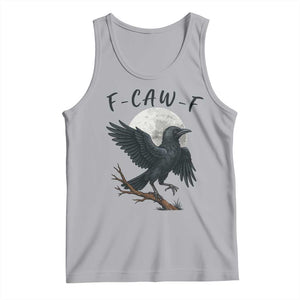 Funny Raven Bird Full Moon Art F Caw F Joke Tank Top TS12 Athletic Heather Print Your Wear