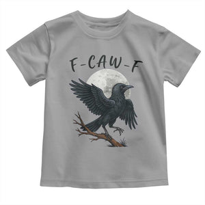Funny Raven Bird Full Moon Art F Caw F Joke Toddler T Shirt TS12 Sport Gray Print Your Wear