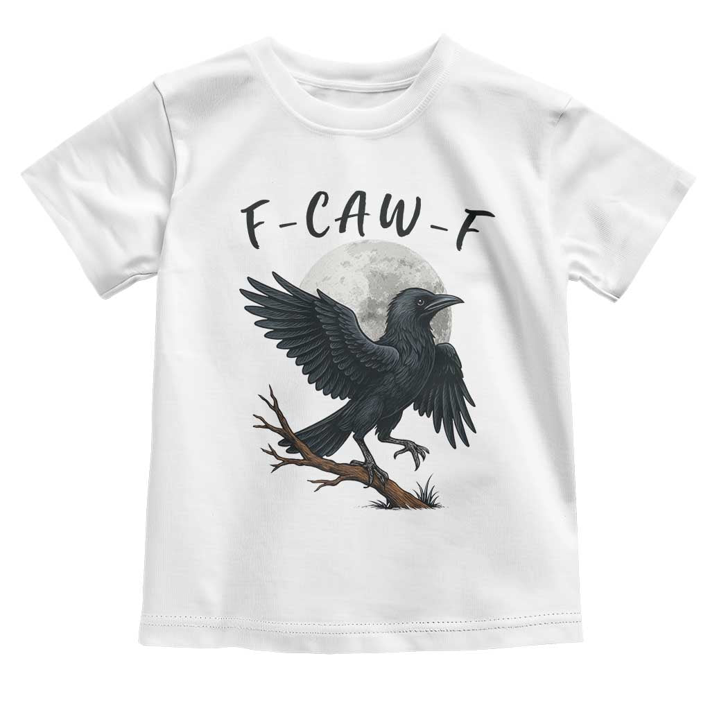 Funny Raven Bird Full Moon Art F Caw F Joke Toddler T Shirt TS12 White Print Your Wear