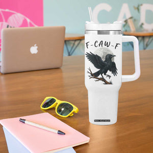 Funny Raven Bird Full Moon Art F Caw F Joke Tumbler With Handle TS12 Print Your Wear