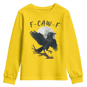 Funny Raven Bird Full Moon Art F Caw F Joke Youth Sweatshirt TS12 Daisy Print Your Wear