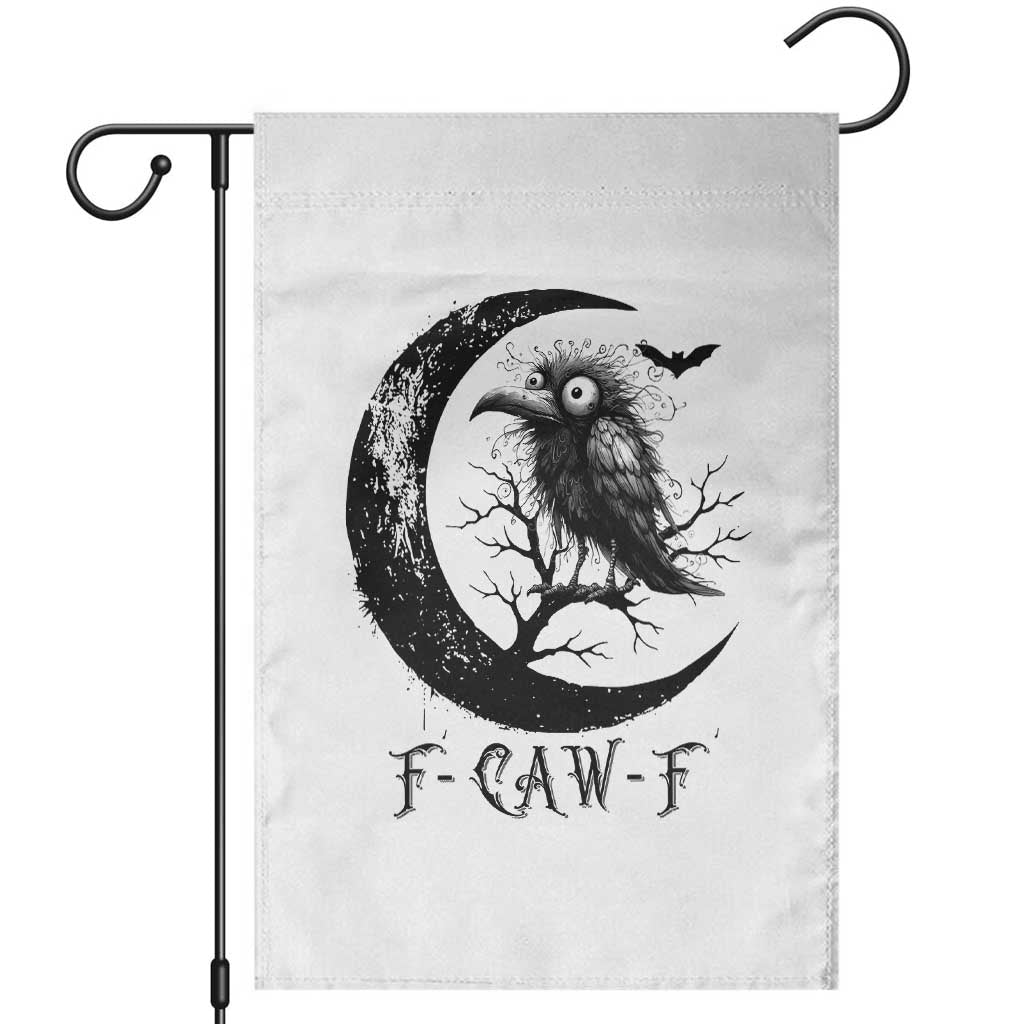 Funny Raven Bird Garden Flag F Caw F Joke Moon Sarcastic Humor Art TS12 White Print Your Wear