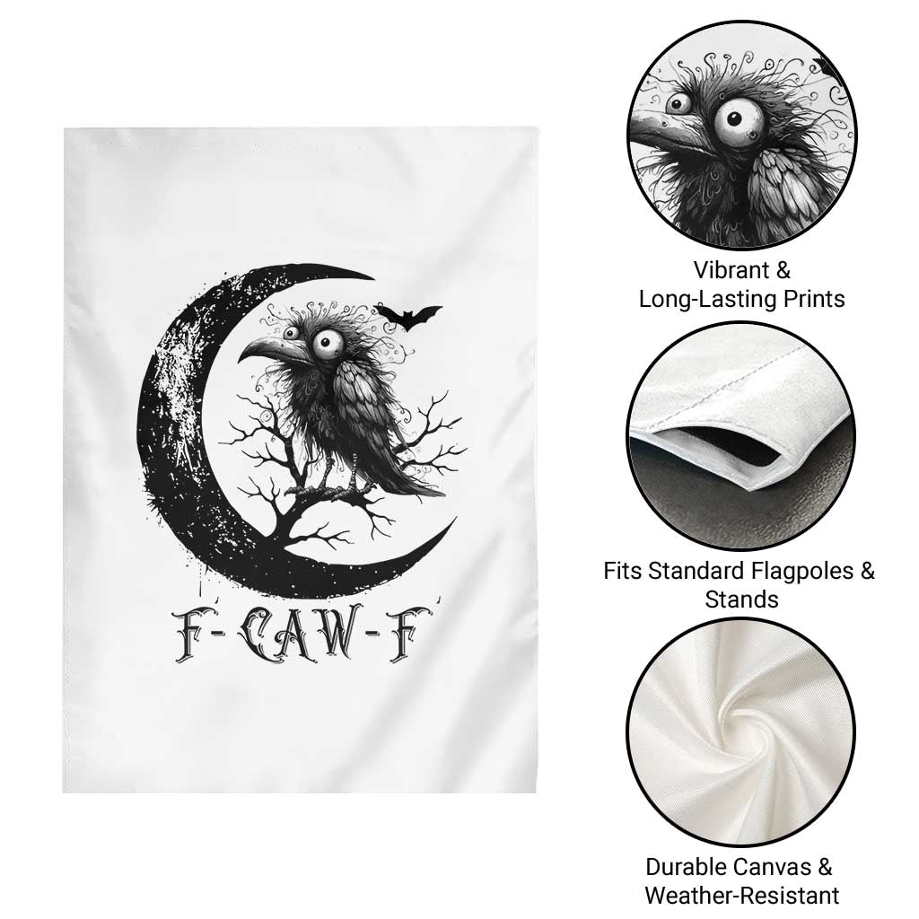 Funny Raven Bird Garden Flag F Caw F Joke Moon Sarcastic Humor Art TS12 Print Your Wear