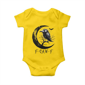Funny Raven Bird Baby Onesie F Caw F Joke Moon Sarcastic Humor Art TS12 Daisy Print Your Wear