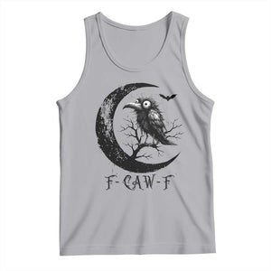 Funny Raven Bird Tank Top F Caw F Joke Moon Sarcastic Humor Art TS12 Athletic Heather Print Your Wear