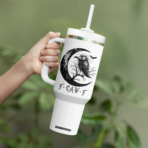 Funny Raven Bird Tumbler With Handle F Caw F Joke Moon Sarcastic Humor Art TS12 Print Your Wear