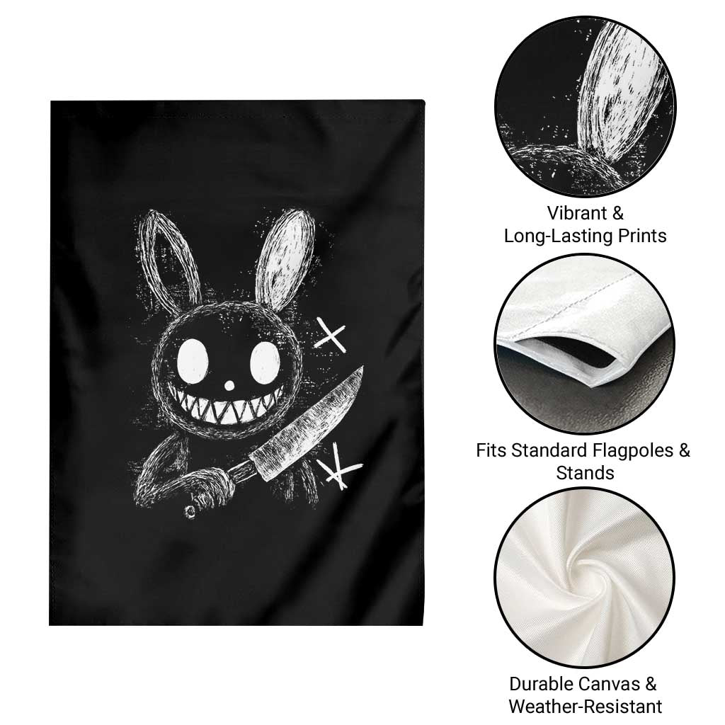 Funny Creepy Bunny With Knife Garden Flag Cute Horror Aesthetic TS12 Print Your Wear