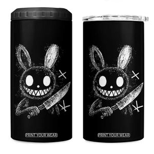 Funny Creepy Bunny With Knife 4 in 1 Can Cooler Tumbler Cute Horror Aesthetic TS12 One Size: 16 oz Black Print Your Wear