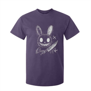Funny Creepy Bunny With Knife T Shirt For Kid Cute Horror Aesthetic TS12 Purple Print Your Wear