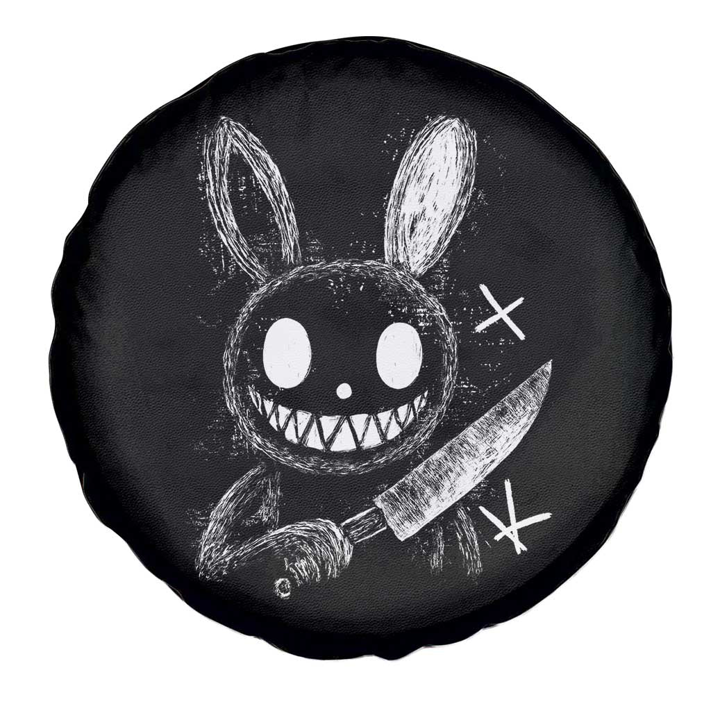 Funny Creepy Bunny With Knife Spare Tire Cover Cute Horror Aesthetic TS12 Print Your Wear