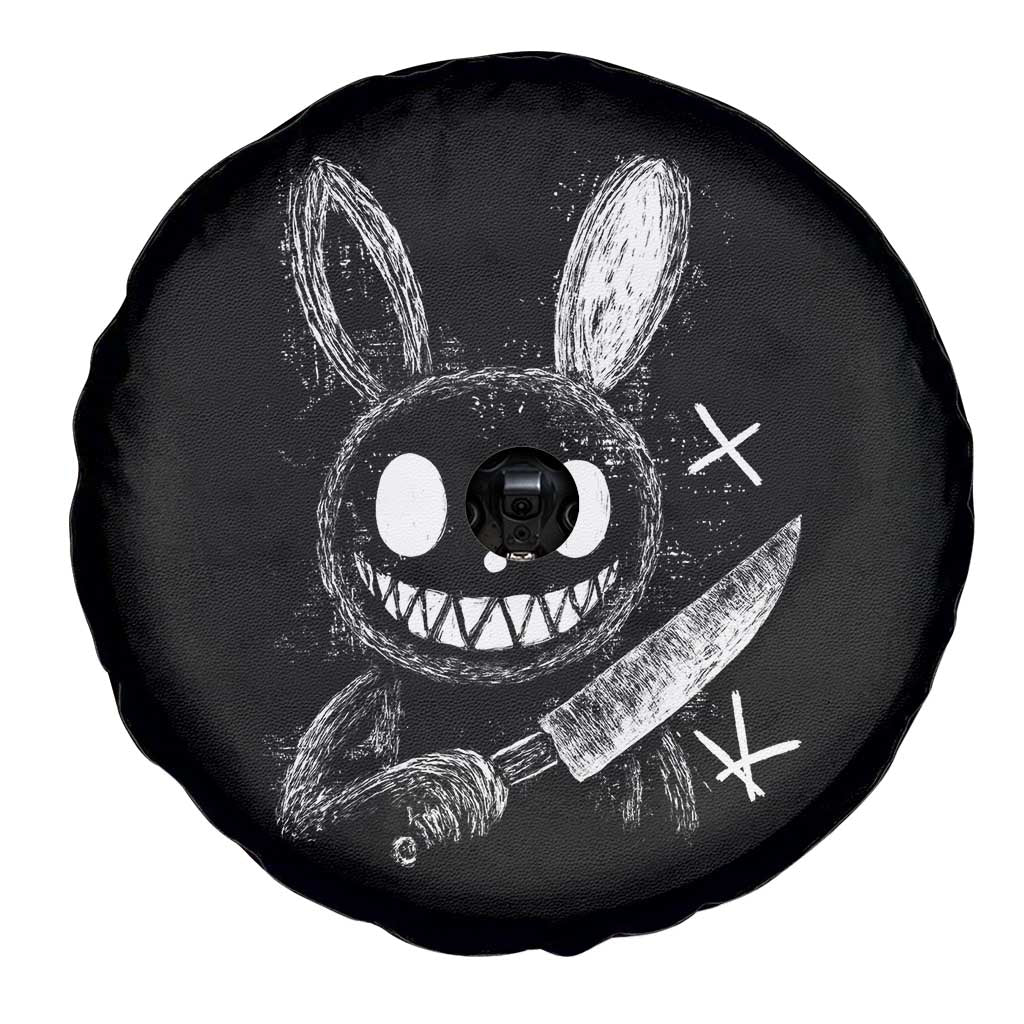 Funny Creepy Bunny With Knife Spare Tire Cover Cute Horror Aesthetic TS12 Print Your Wear