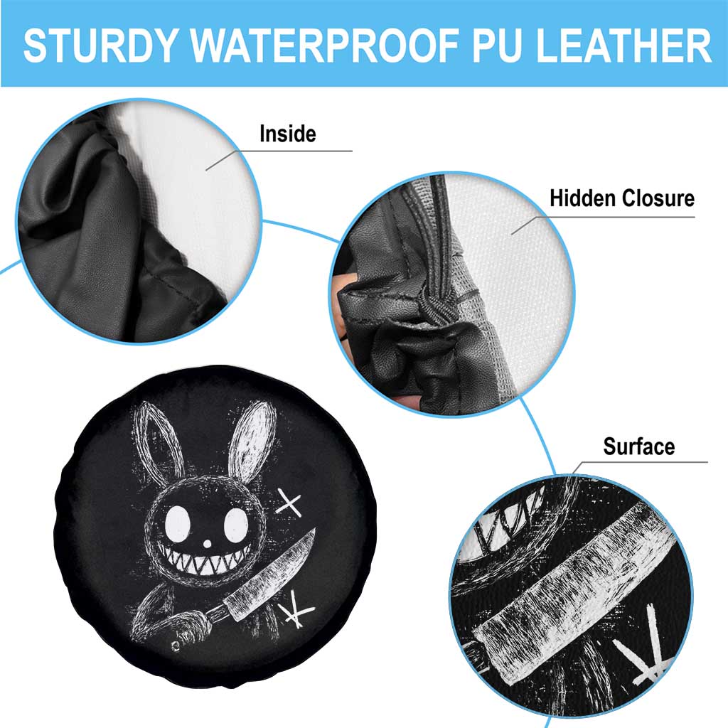 Funny Creepy Bunny With Knife Spare Tire Cover Cute Horror Aesthetic TS12 Print Your Wear