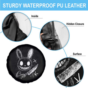Funny Creepy Bunny With Knife Spare Tire Cover Cute Horror Aesthetic TS12 Print Your Wear