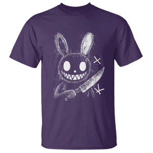 Funny Creepy Bunny With Knife T Shirt Cute Horror Aesthetic TS12 Purple Print Your Wear