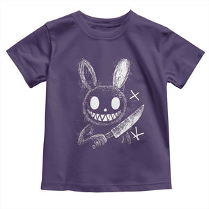 Funny Creepy Bunny With Knife Toddler T Shirt Cute Horror Aesthetic TS12 Purple Print Your Wear