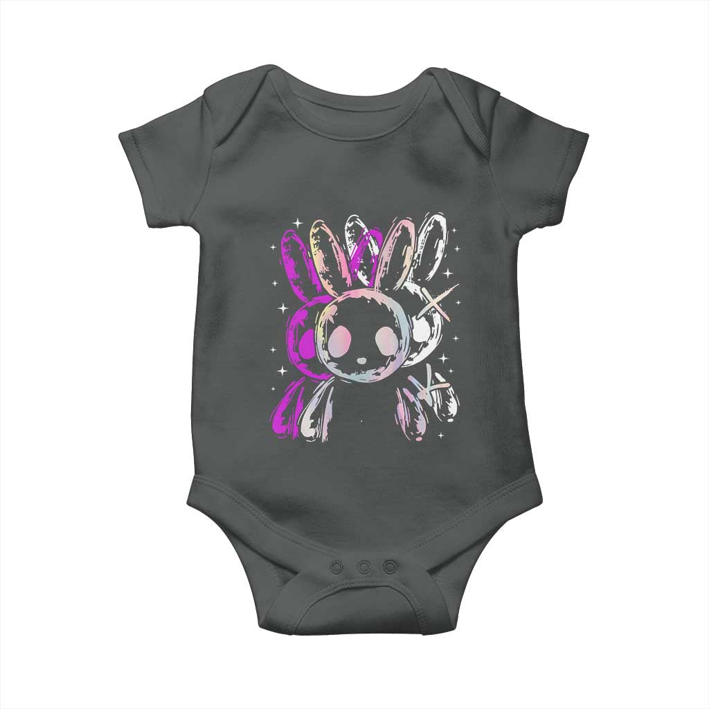 Horror Cute Bunny Rabbit Baby Onesie Horror Aesthetic TS12 Dark Heather Print Your Wear