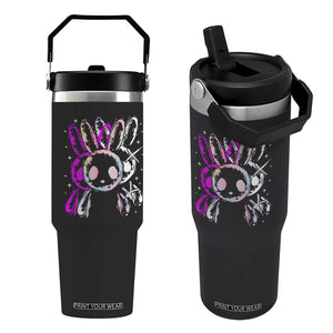 Horror Cute Bunny Rabbit Flip Straw Tumbler Horror Aesthetic TS12 One Size: 30 oz Black Print Your Wear