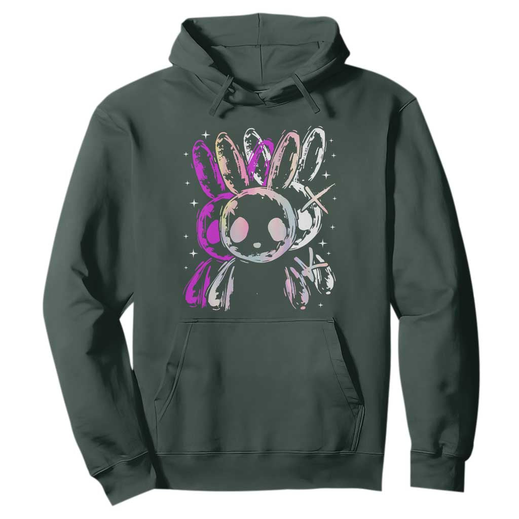 Horror Cute Bunny Rabbit Hoodie Horror Aesthetic TS12 Dark Forest Green Print Your Wear
