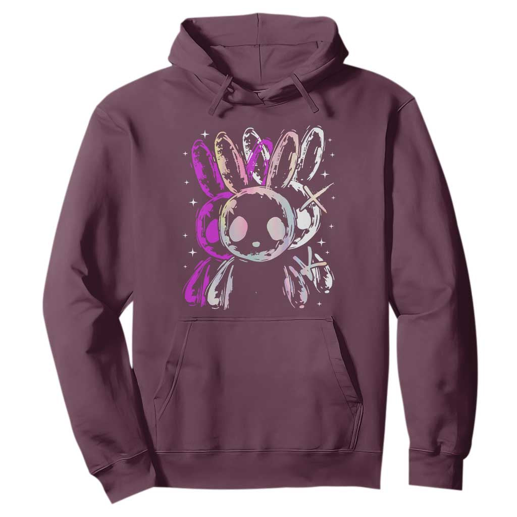 Horror Cute Bunny Rabbit Hoodie Horror Aesthetic TS12 Maroon Print Your Wear