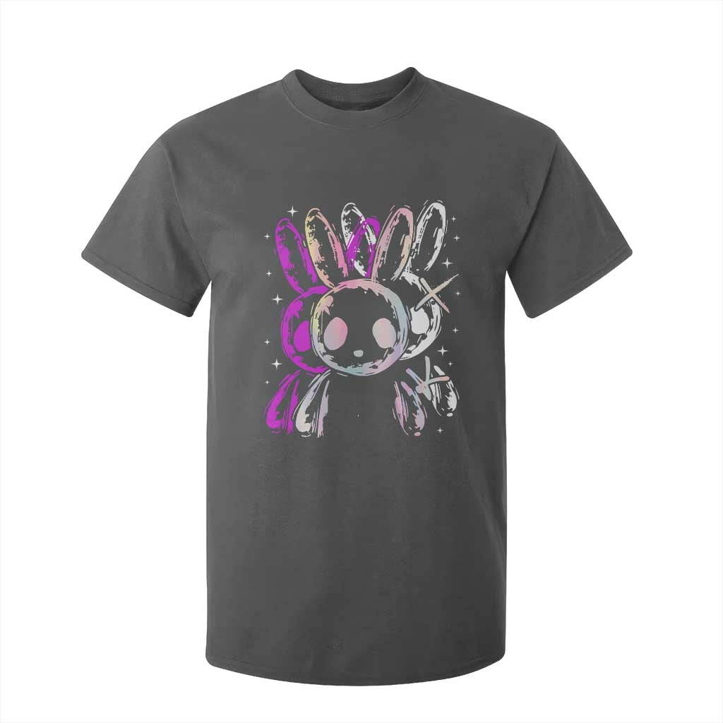 Horror Cute Bunny Rabbit T Shirt For Kid Horror Aesthetic TS12 Dark Heather Print Your Wear