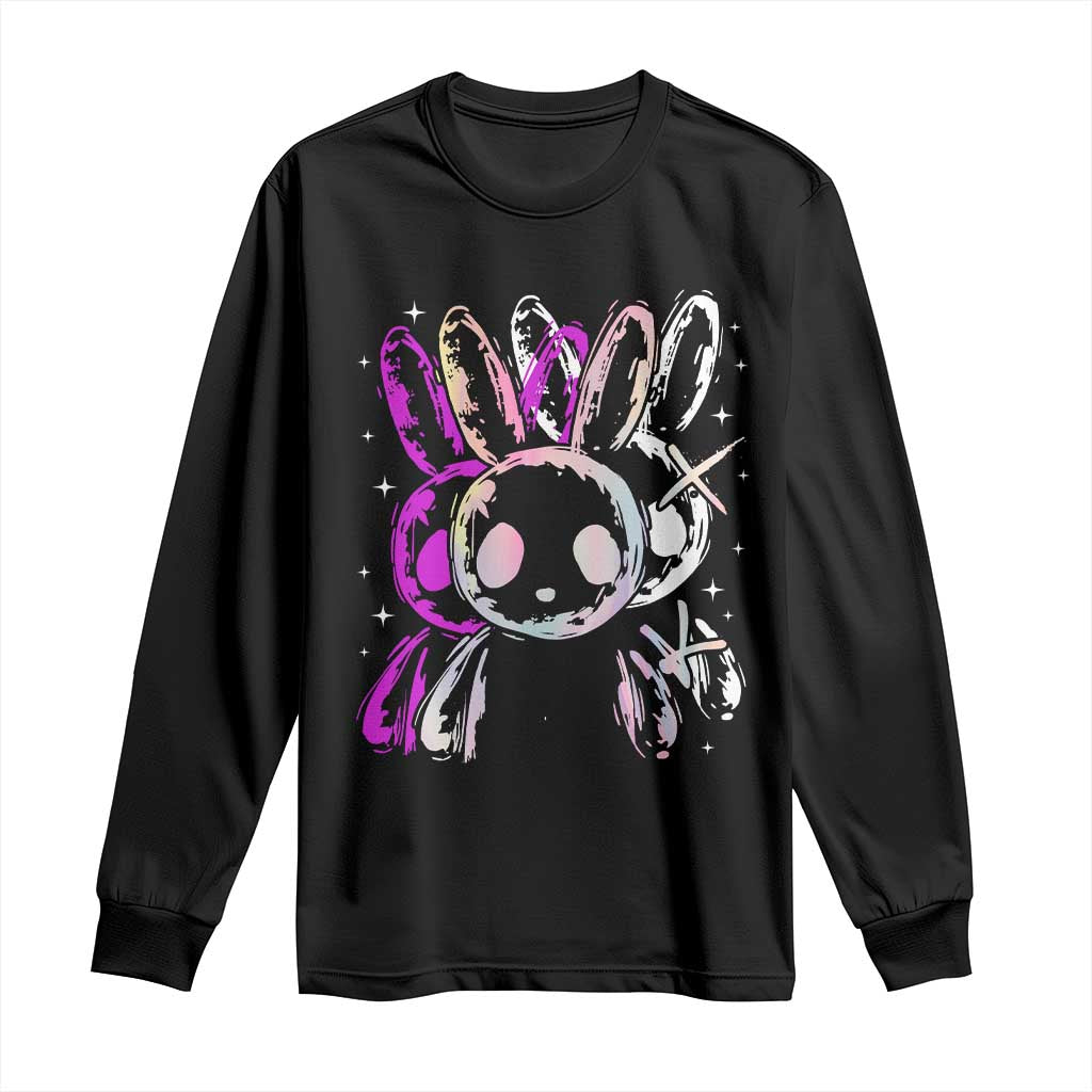 Horror Cute Bunny Rabbit Long Sleeve Shirt Horror Aesthetic TS12 Black Print Your Wear