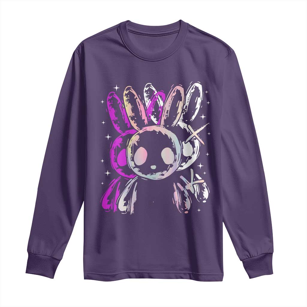 Horror Cute Bunny Rabbit Long Sleeve Shirt Horror Aesthetic TS12 Purple Print Your Wear