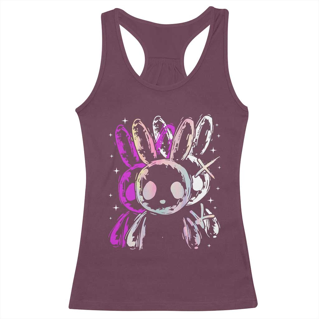 Horror Cute Bunny Rabbit Racerback Tank Top Horror Aesthetic TS12 Maroon Print Your Wear