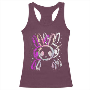 Horror Cute Bunny Rabbit Racerback Tank Top Horror Aesthetic TS12 Maroon Print Your Wear