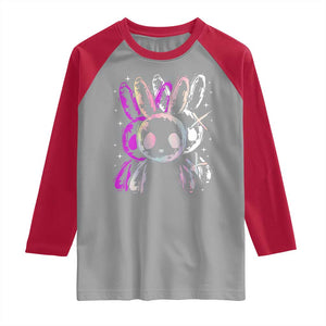 Horror Cute Bunny Rabbit Raglan Shirt Horror Aesthetic TS12 Sport Gray Red Print Your Wear