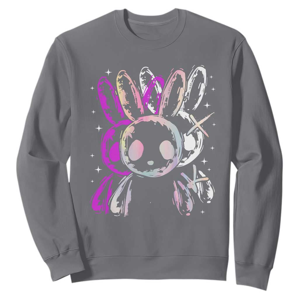 Horror Cute Bunny Rabbit Sweatshirt Horror Aesthetic TS12 Charcoal Print Your Wear